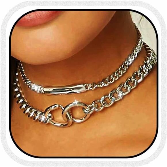 Boho Choker Necklace Gold Cuban Link Necklaces Chain Fashion Jewelry - Picture 1 of 8